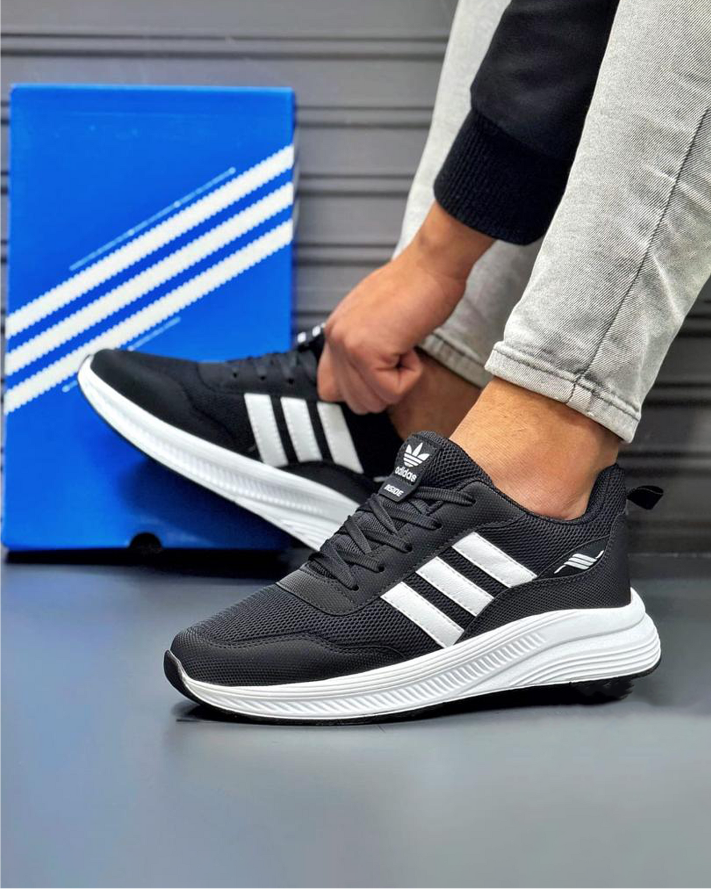 Adidasi AD-03 Negru Alb