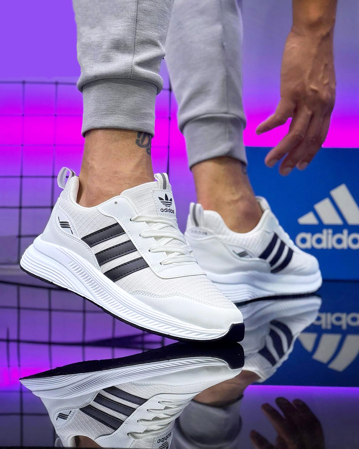Adidasi AD-03 Alb Negru