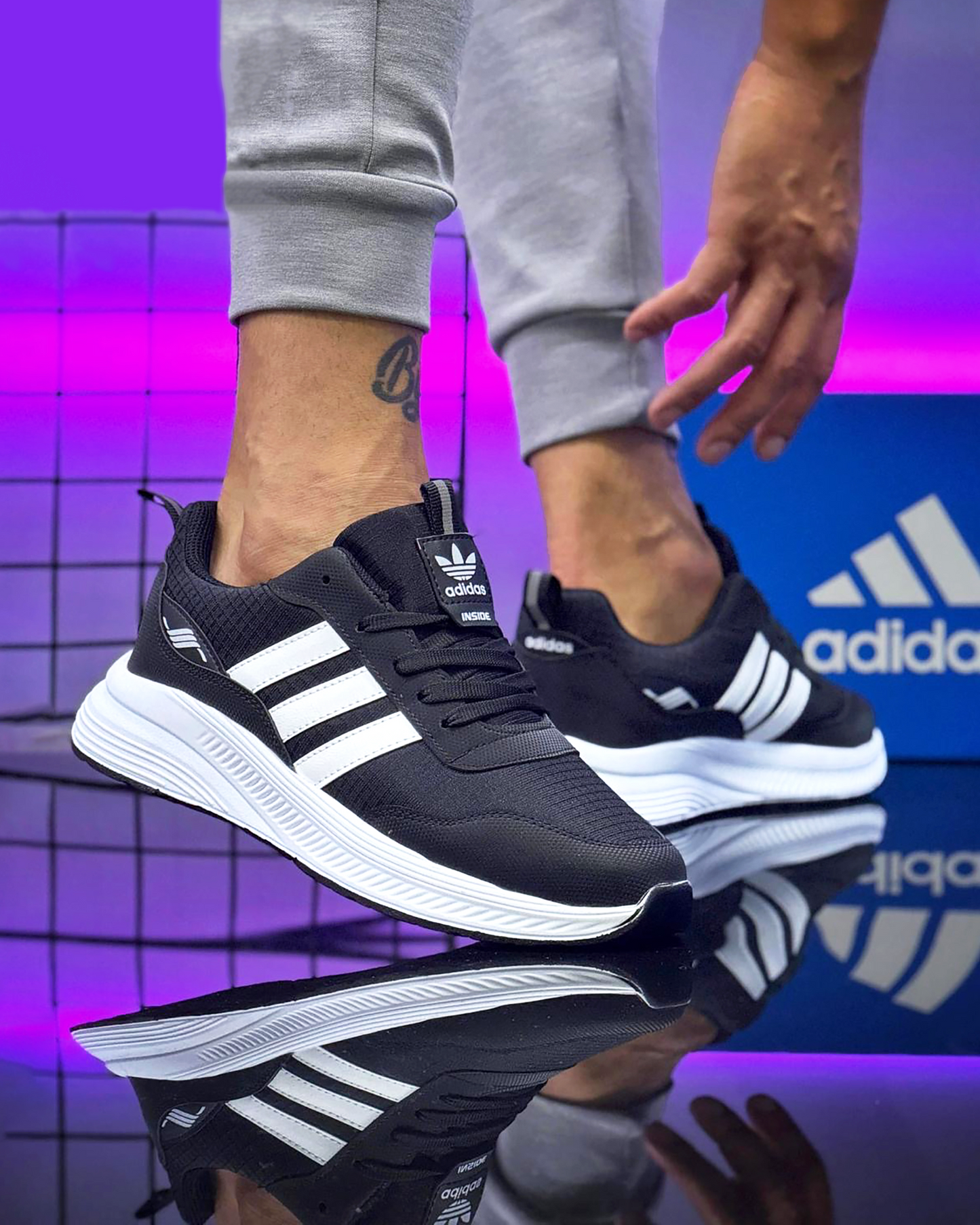 Adidasi AD-03 Negru Alb