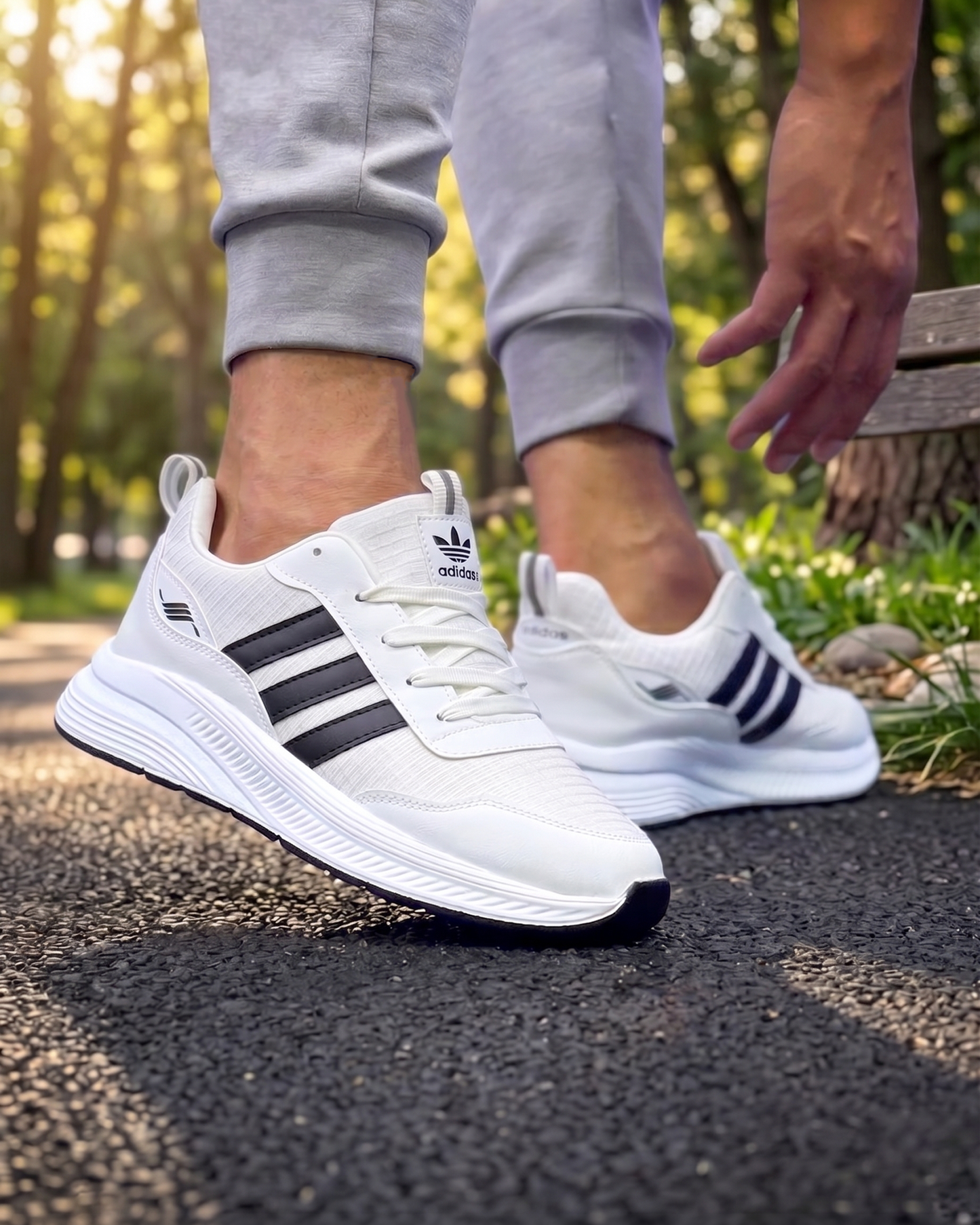 Adidasi AD-03 Alb Negru