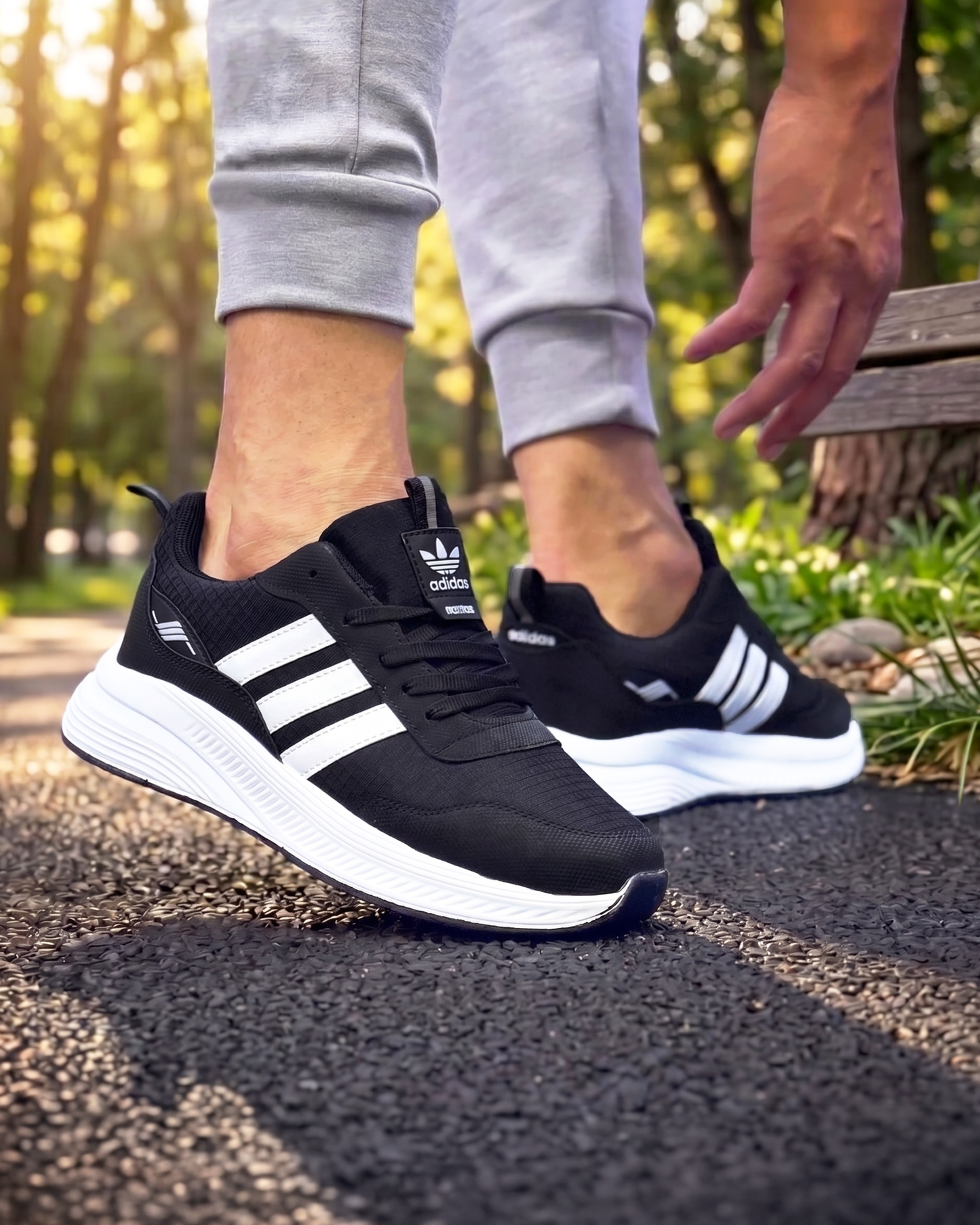 Adidasi AD-03 Negru Alb